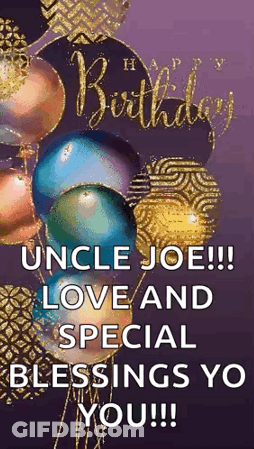 Happy Birthday Uncle Glittery Balls GIF