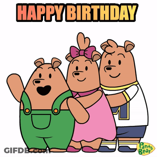 Happy Birthday Uncle Pants Bear Waving GIF