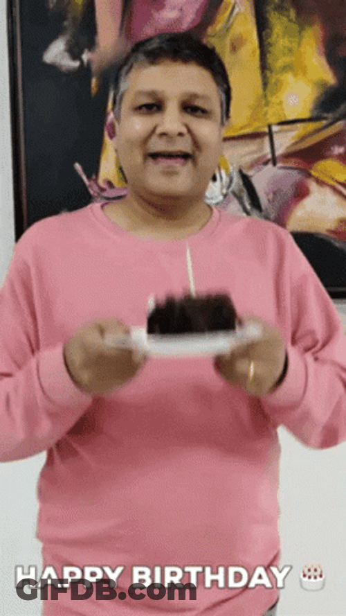 Happy Birthday Uncle Presenting Yummy Cake GIF