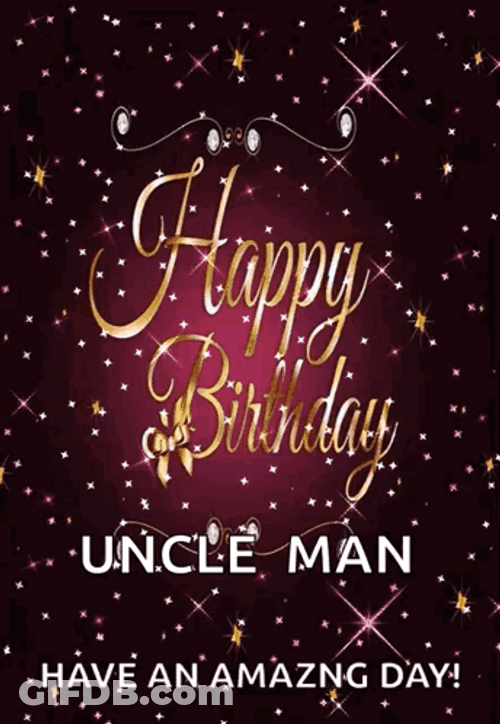 Happy Birthday Uncle Shimmering Night Stars GIF