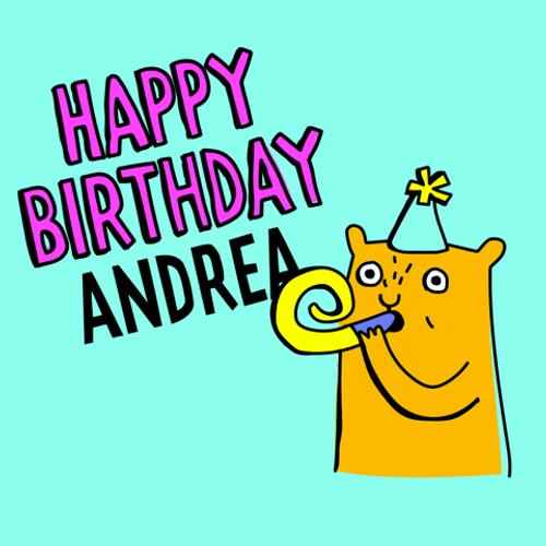 Happy Birthday Unicorn Andrea Blowing Horn GIF