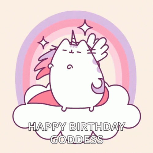 Happy Birthday Unicorn Goddess Pusheen GIF