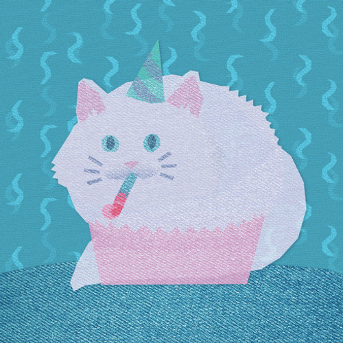 Happy Birthday White Cat GIF