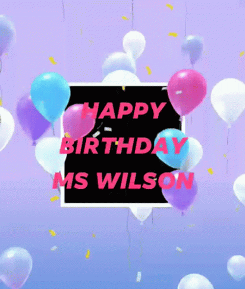 Happy Birthday Wilson Balloons Flying GIF