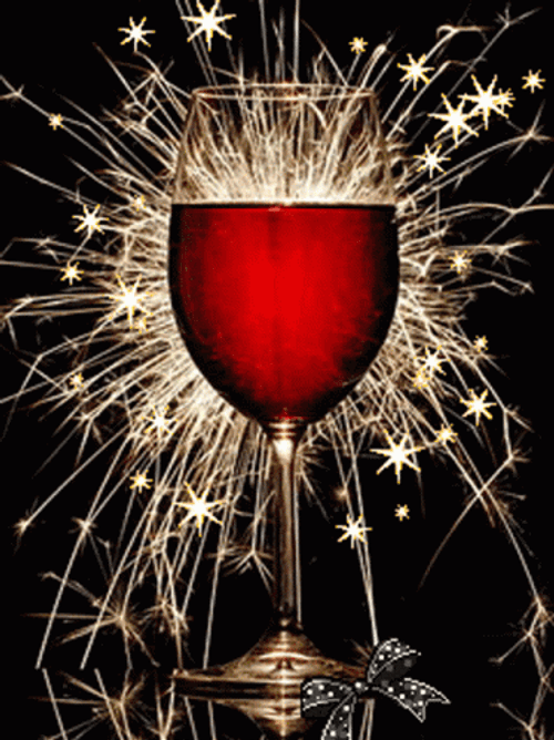 Happy Birthday Wine Fireworks GIF