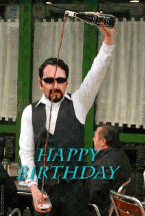 Happy Birthday Wine Swag Pour GIF