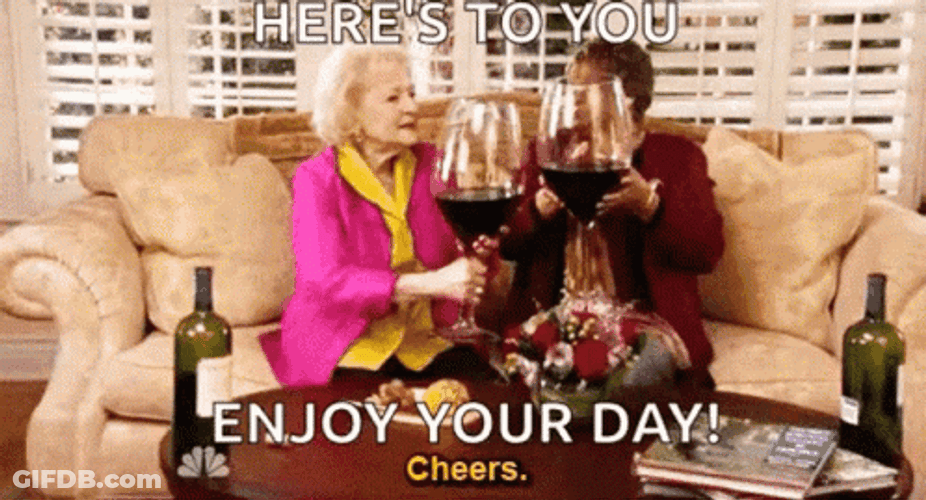 Happy Birthday Wine Two Women GIF