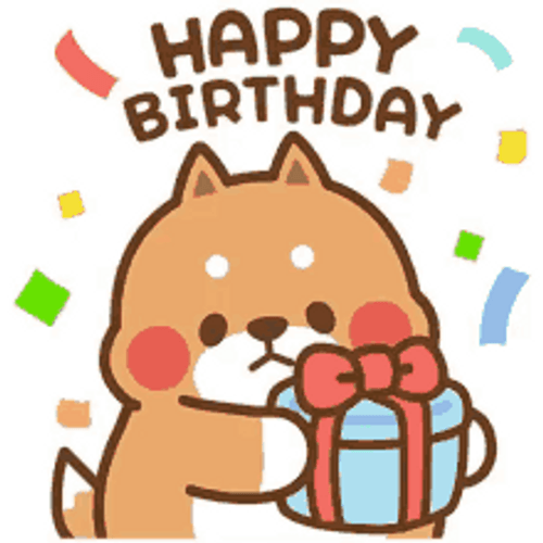 Happy Birthday Wishes Cute Bear Giving Gift GIF