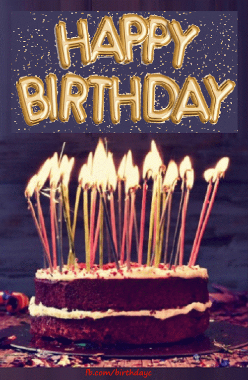 Happy Birthday Wishes Naked Cake Flaming Candles GIF