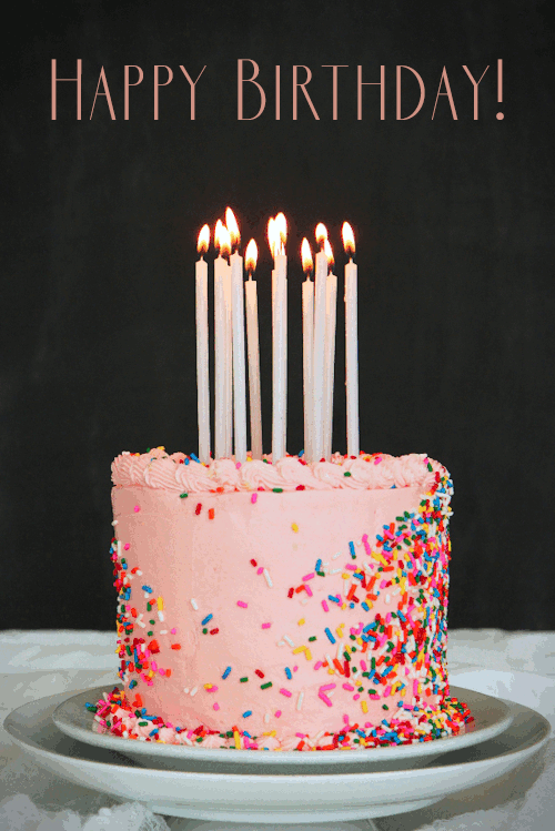 Happy Birthday Wishes Pink Cake Colorful Sprinkles GIF