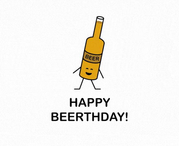 Happy Birthday Wishes Smiling Beer GIF