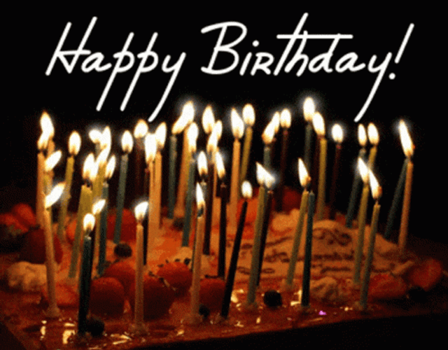 Happy Birthday Wishes Strawberry Cake Many Candles GIF