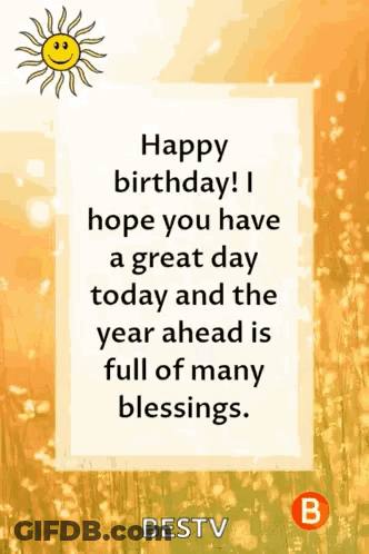 Happy Birthday Wishing Blessings GIF