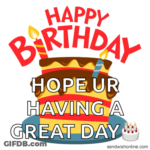Happy Birthday With Cake And Candles GIF