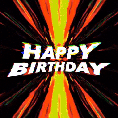 Happy Birthday With Cool Design GIF