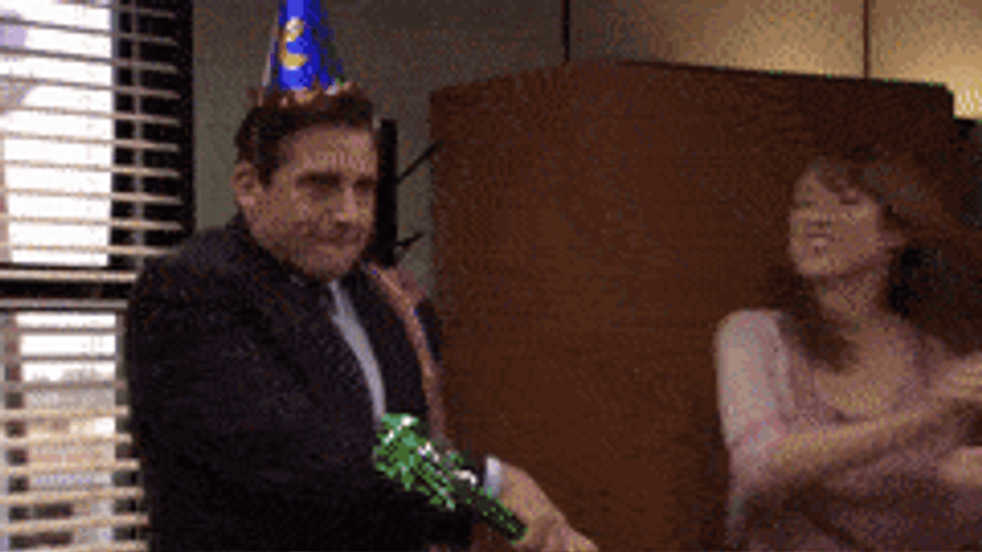 Happy Birthday With Excited Steve Carell GIF