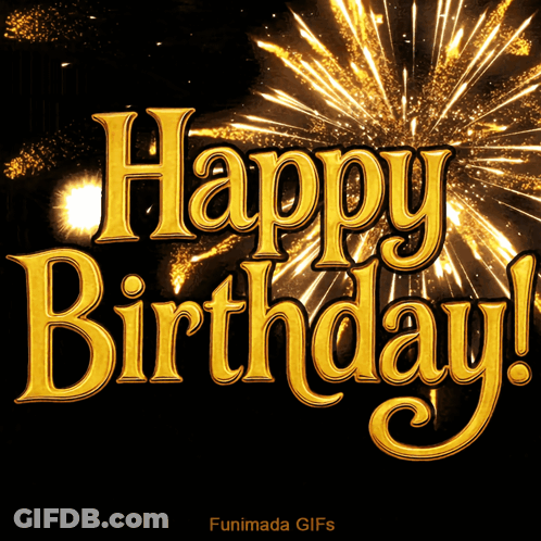 Happy Birthday With Fireworks GIF