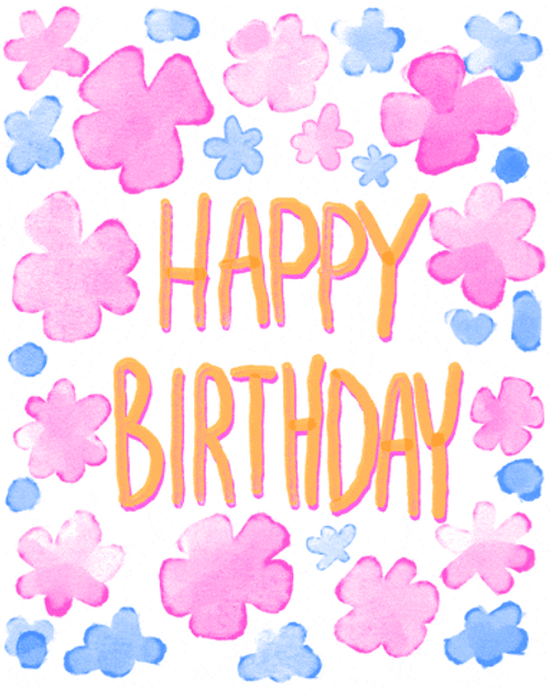 Happy Birthday With Flower Backgrounds GIF