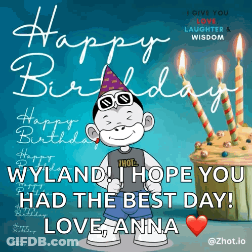 Happy Birthday Wyland Card GIF