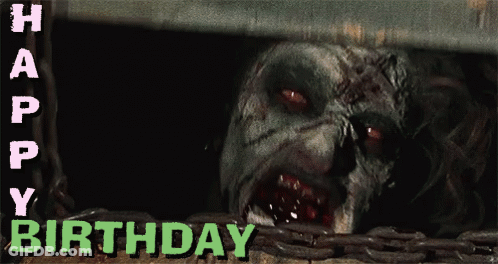 Happy Birthday Zombie Card GIF