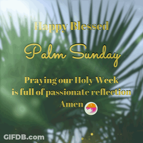 Happy Blessed Palm Sunday Praying Holy Week Passionate Reflection Amen GIF