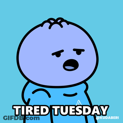 Happy Blessed Tuesday Tired Cartoon Boy GIF