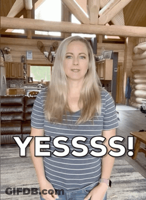 Happy Blonde Girl Yess GIF