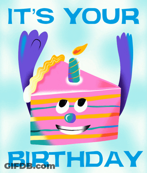 Happy Blue Sticker Written It's Your Birthday GIF