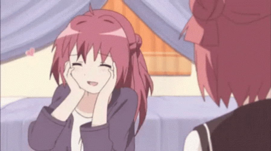 Happy Blushing Anime Girl GIF