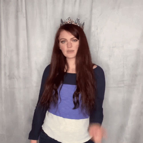 Happy Boss Day Red Hair Crowned Woman GIF