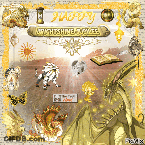 Happy Brightshine Jubilee Poster With Dragon GIF