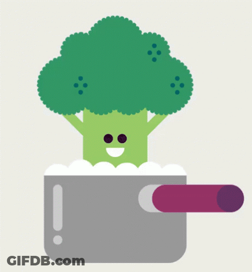 Happy Broccoli In A Pot GIF