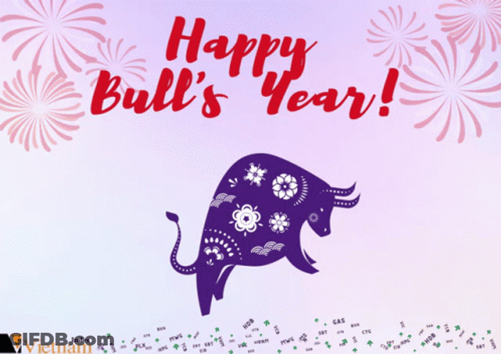 Happy Bulls Year Banner GIF