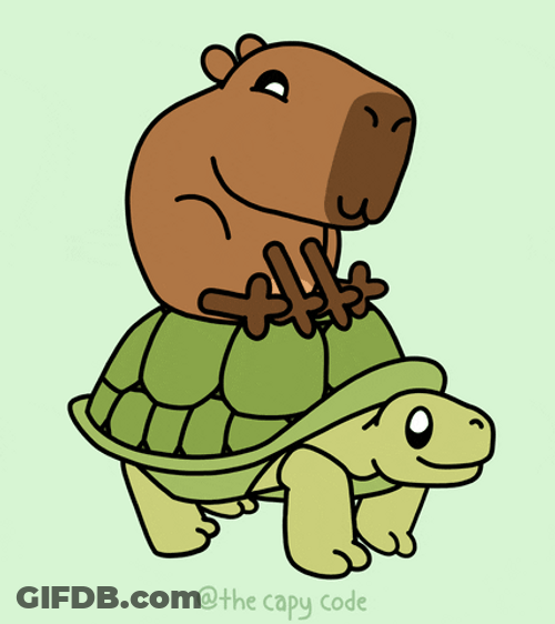 Happy Capybara Turtle Bestfriends GIF