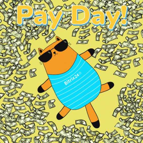 Happy Cartoon Cat Payday GIF