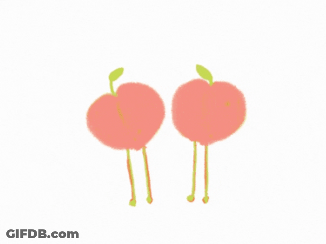 Happy Cartoon Peaches Jumping Up And Down GIF