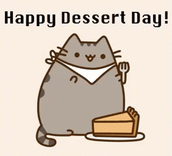Happy Cat Dessert On Pusheen Thanksgiving Day GIF