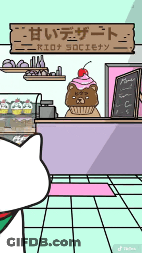 Happy Cat Meme Eating Cupcake GIF