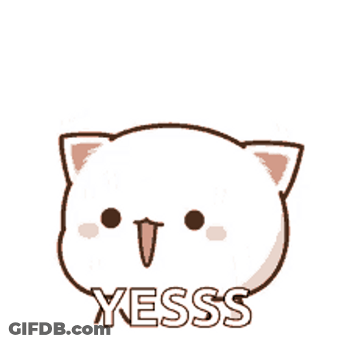 Happy Cat Peach Excited Yes Jump GIF