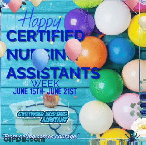 Happy Certified Nurse Assistants Week With Colorful Balloons GIF