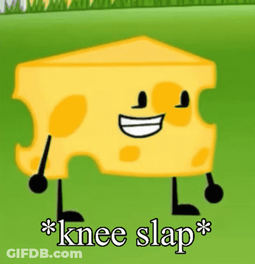 Happy Cheese Knee Slap GIF