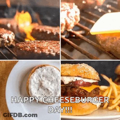 Happy Cheeseburger Day Collage GIF