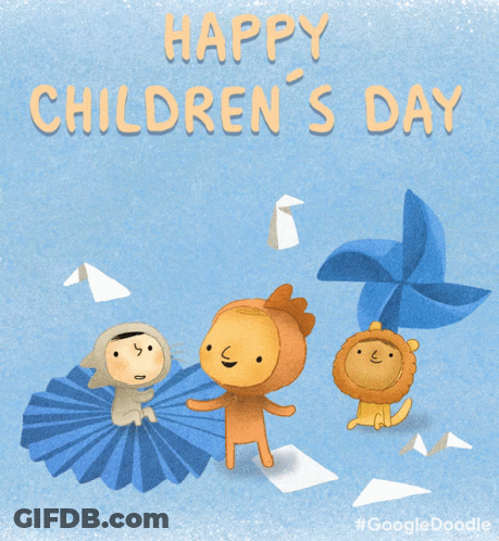 Happy Children's Day Google Greeting GIF