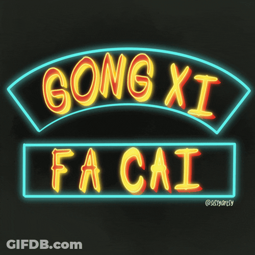 Happy Chinese New Year Neon GIF