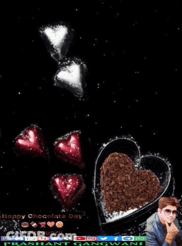 Happy Chocolate Day Man With Heart Shaped Box GIF