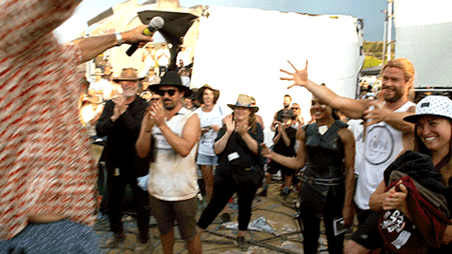 Happy Chris Hemsworth Brotherly Hug GIF