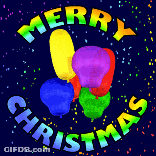 Happy Christmas Balloons GIF