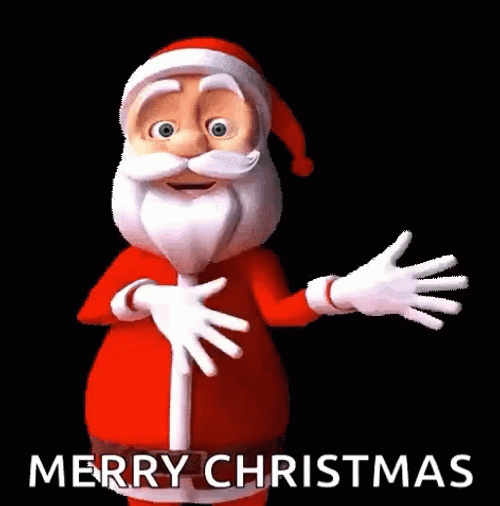 Happy Christmas Eve 3D Dancing Santa GIF
