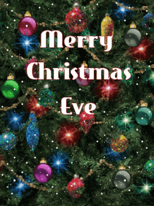 Happy Christmas Eve Sparkling Christmas Balls GIF