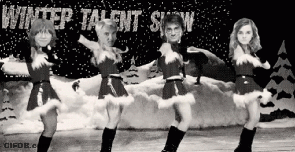 Happy Christmas Harry Black And White Presentation GIF